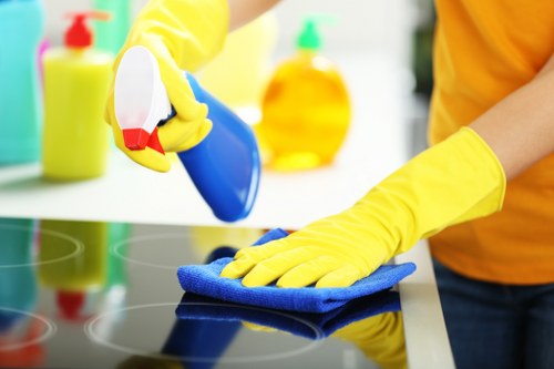 Deep cleaning a bathroom before moving in