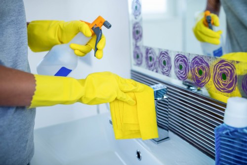 Professional post-construction cleaning of windows and surfaces