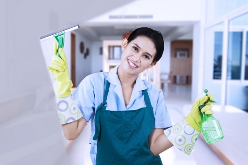 Office space being maintained through regular cleaning practices