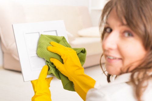 Professional cleaners maintaining a tidy commercial space in Camden